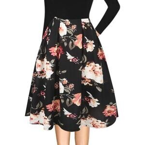 NEW Women's Vintage Floral Flared A-Line Swing Casual Party Dresses with Pockets
